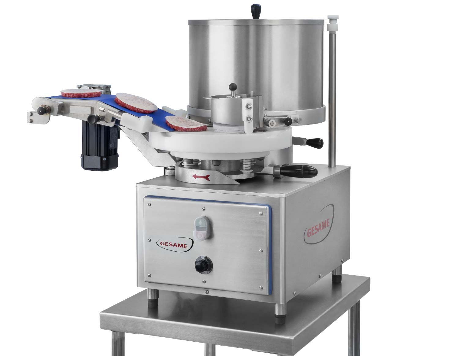 Gesame MH 100A burger patty portionierer mit foerderband kl